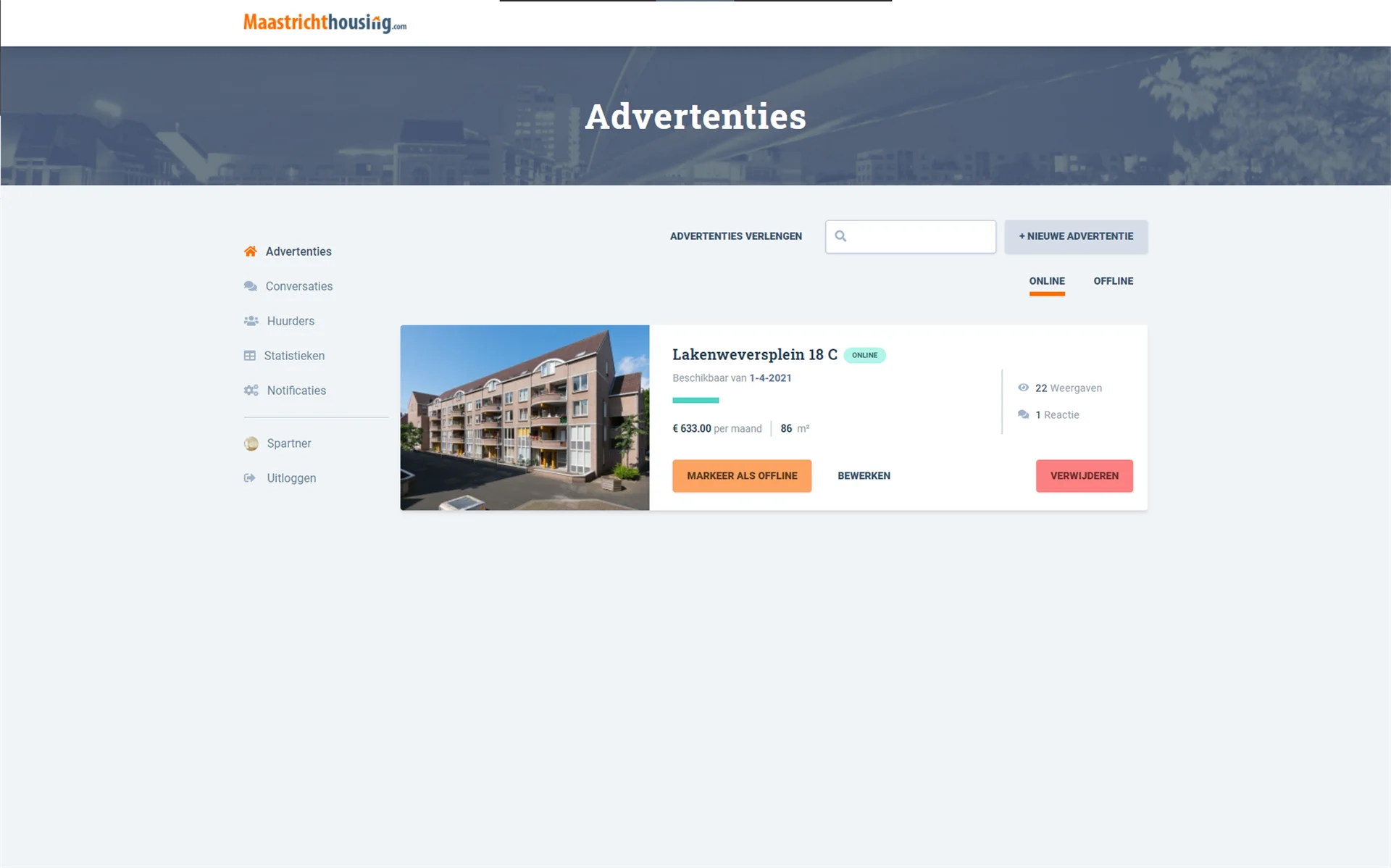 Rental, Contract, and Payment Platform - Maastrichthousing