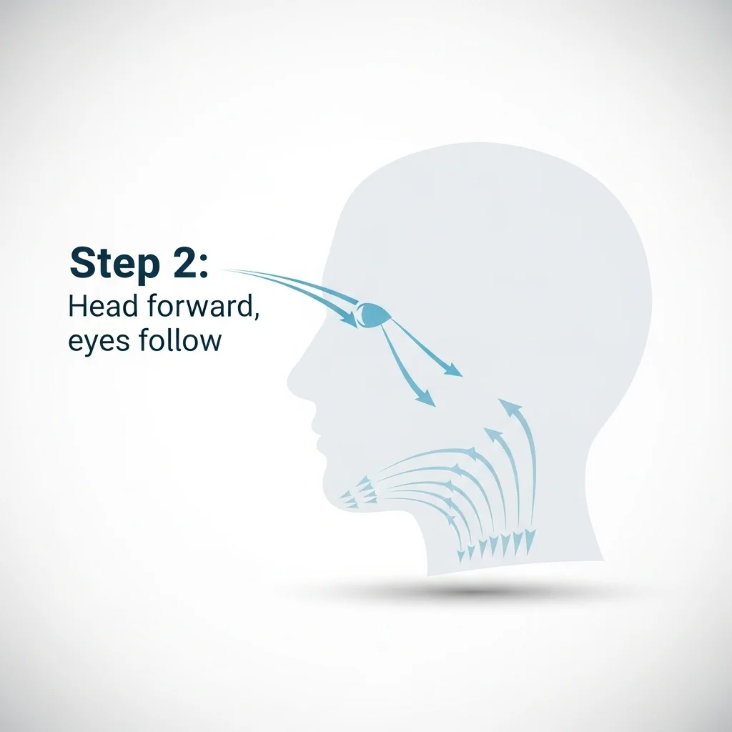Step 2 – Head leads, eyes follow