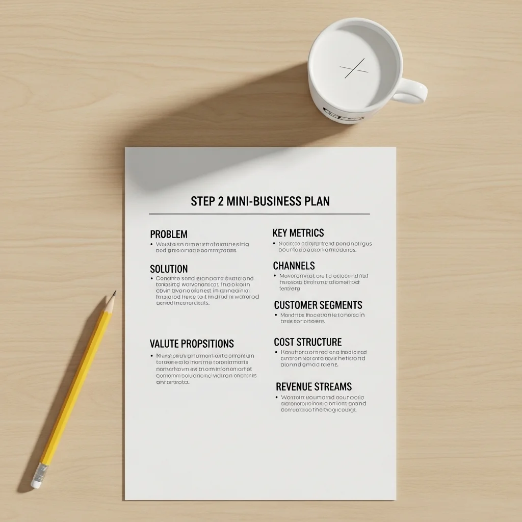 Step 2 – Write a mini business plan