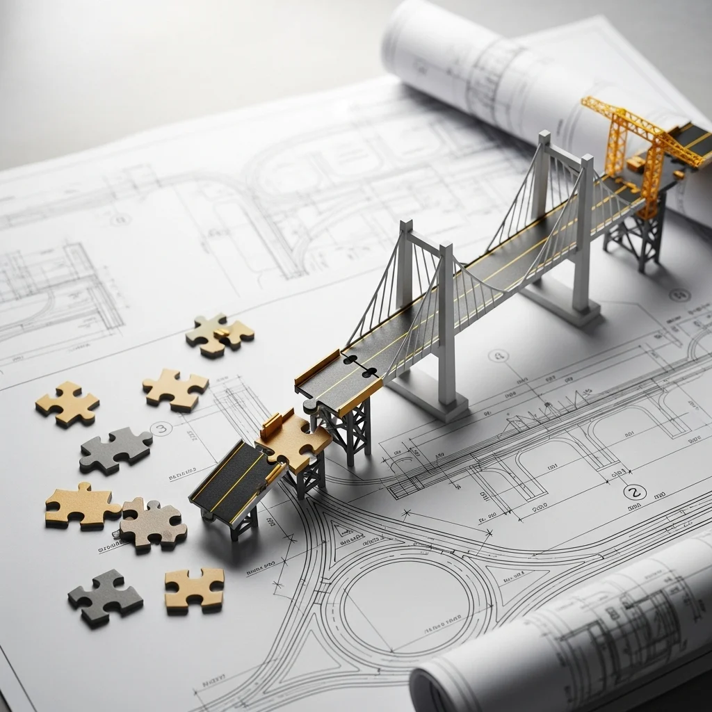 Just as a bridge is created from separate parts, growth on social media is built with carefully planned steps.