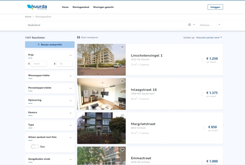 Custom-built search engine for rental properties